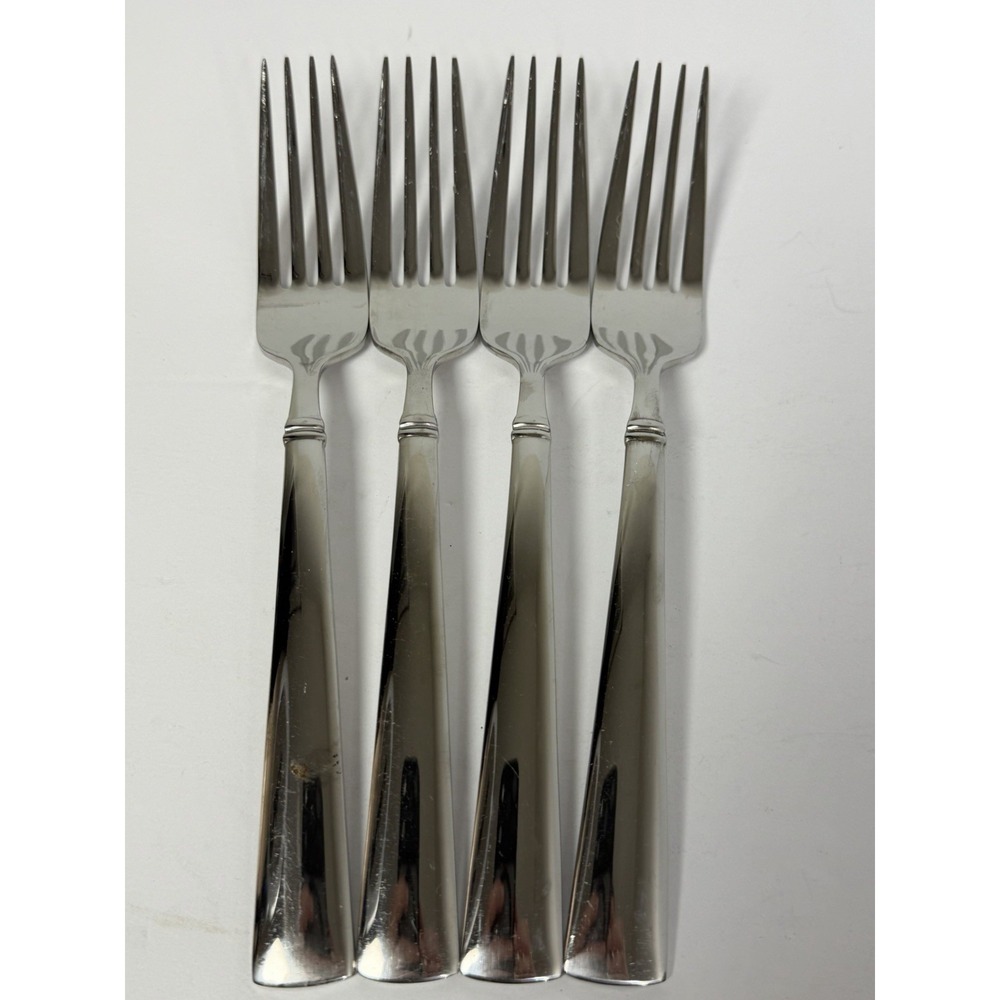 Reed Barton PERSPECTIVE 4 Dinner Forks Glossy 18/10 Stainless Steel Flatware #3